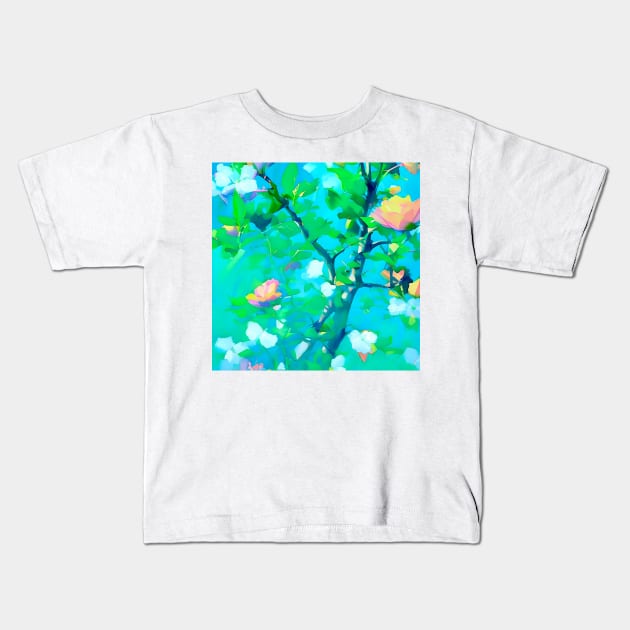 Impressionist Blossoms on Branches Kids T-Shirt by DANAROPER